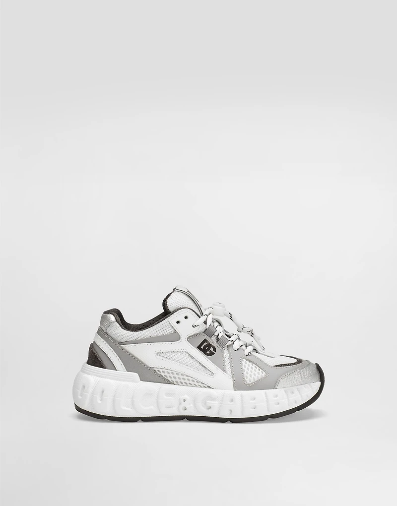 Nylon and mesh sneakers