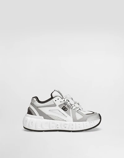 Nylon and mesh sneakers