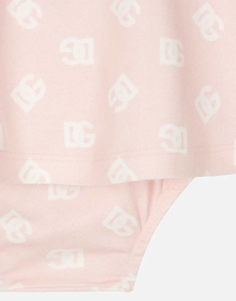 Interlock dress with all-over logo print