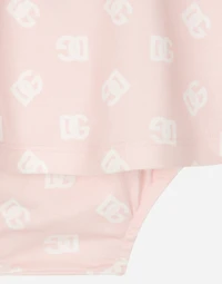 Interlock dress with all-over logo print