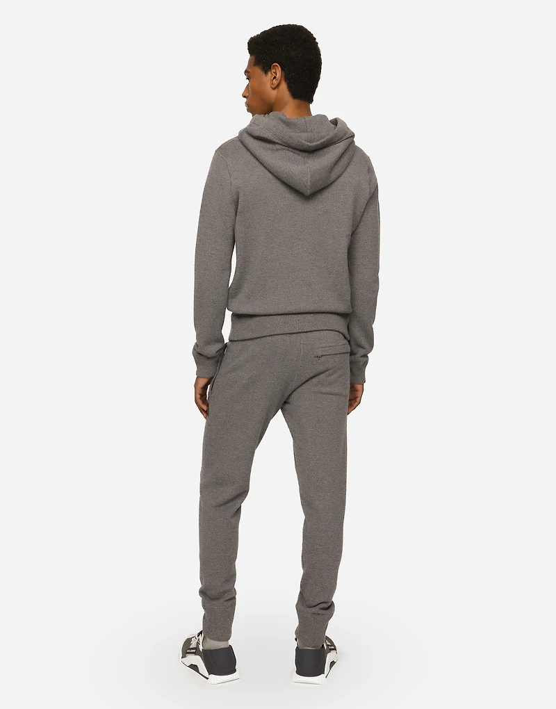 Wool and cashmere knit jogging pants