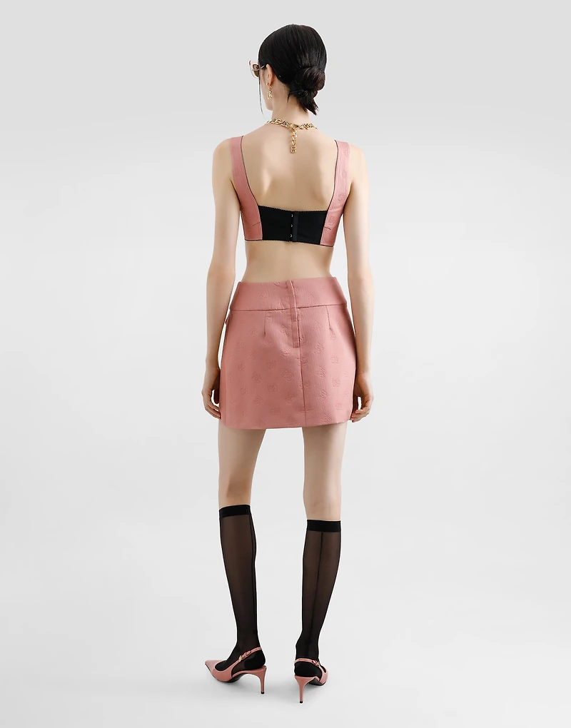 Quilted jacquard bralette top with DG logo