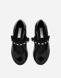 Patent leather ballet flats with DG-logo strap