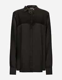 Satin shirt with bow-tie detailing