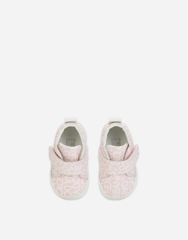 Printed nappa leather mid-top sneakers