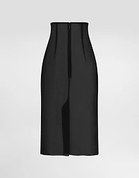 Chiffon voile calf-length skirt