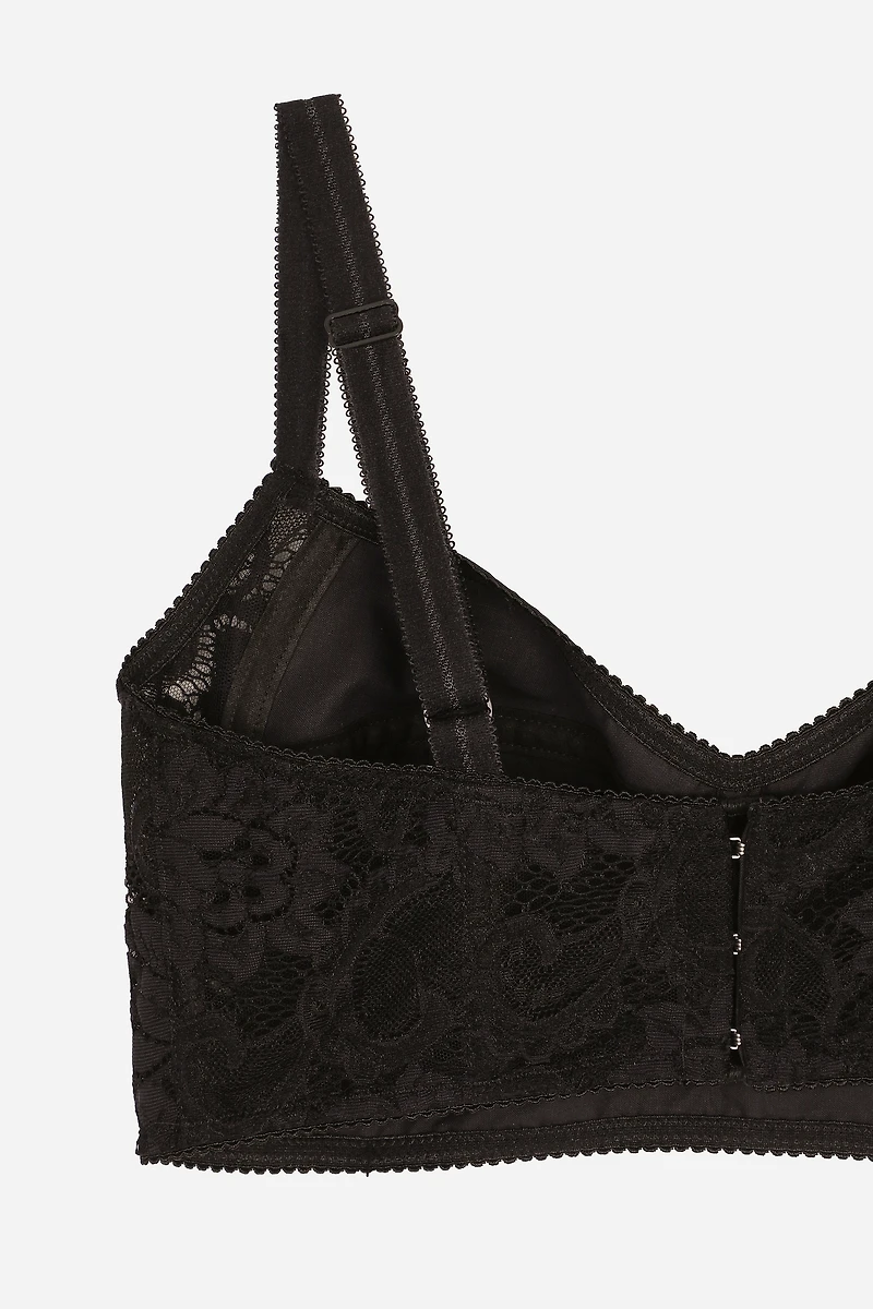 Satin and lace bralette top