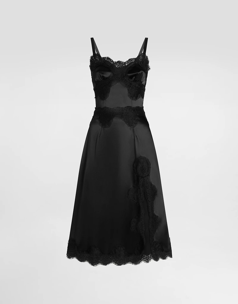 Stretch satin slip dress