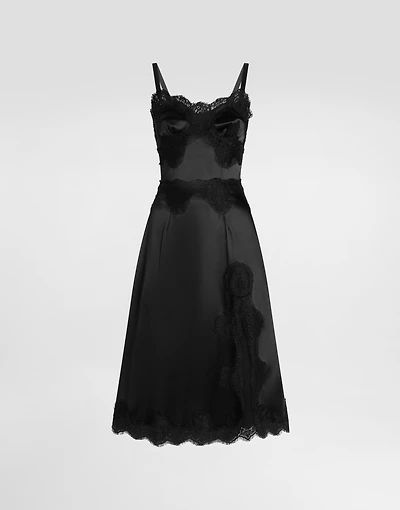 Stretch satin slip dress