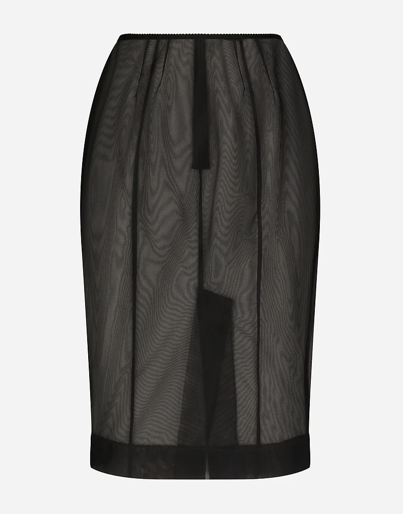 Marquisette midi pencil skirt