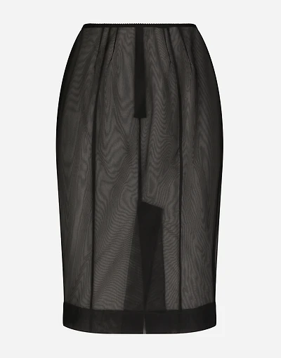 Marquisette midi pencil skirt