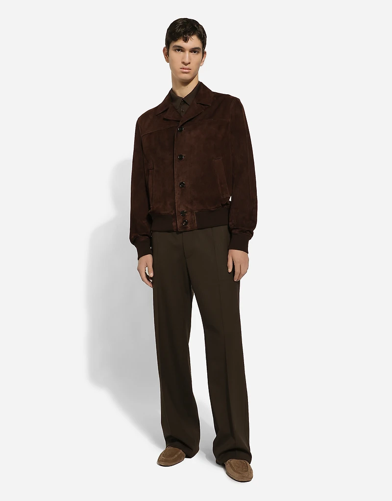 Nappa suede bomber jacket