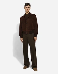 Nappa suede bomber jacket