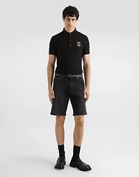 Cotton piqué polo-shirt with embroidery