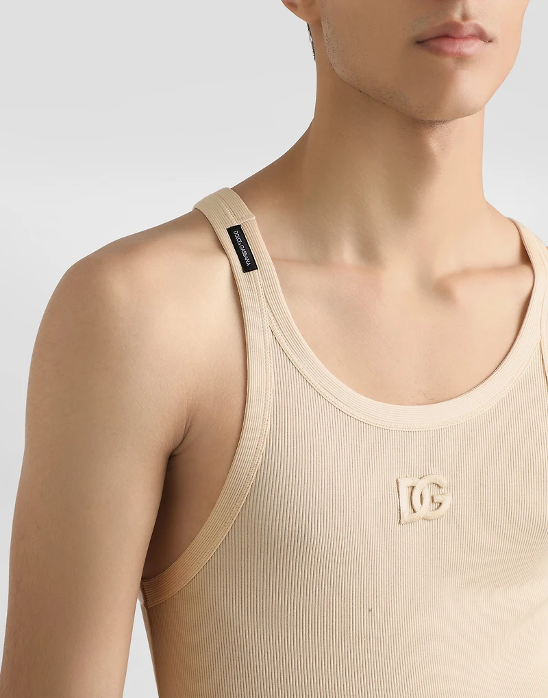 Ribbed cotton tank top