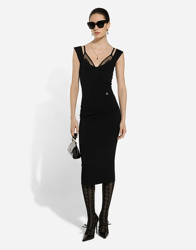 Sleeveless viscose knit dress