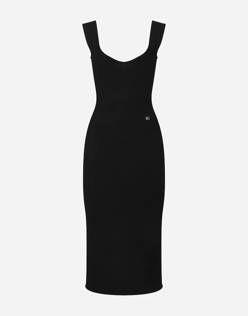 Sleeveless viscose knit dress