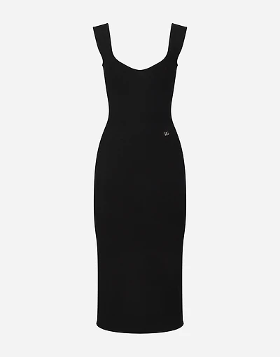 Sleeveless viscose knit dress