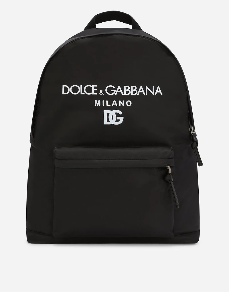 Nylon backpack with Dolce&Gabbana Milano print