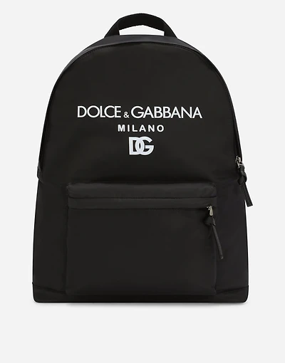 Nylon backpack with Dolce&Gabbana Milano print