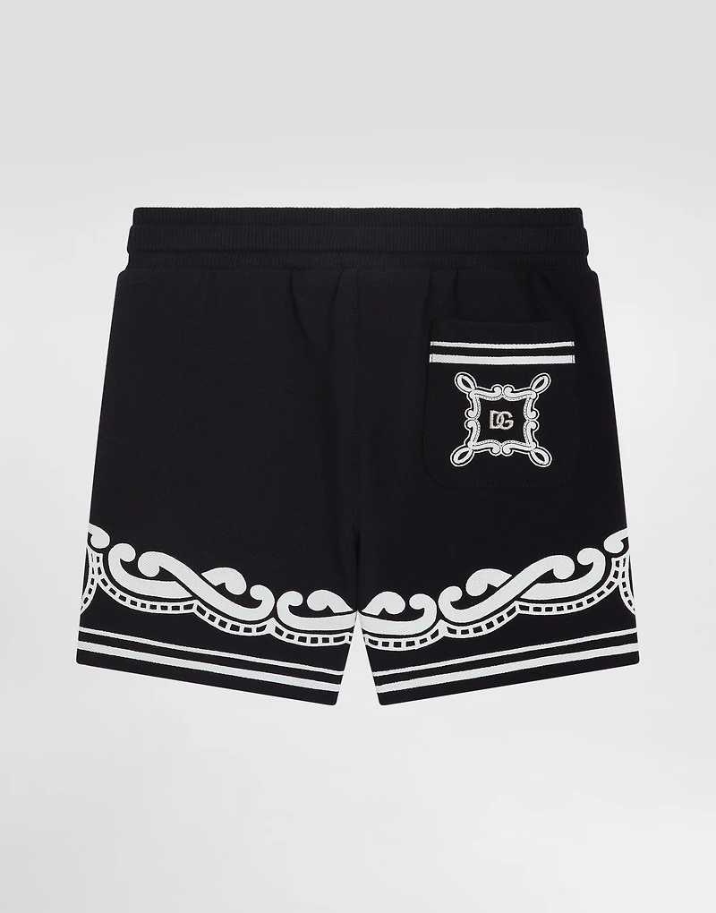 Piqué shorts with bandanna print