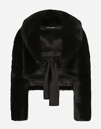 Short lambskin jacket with belt