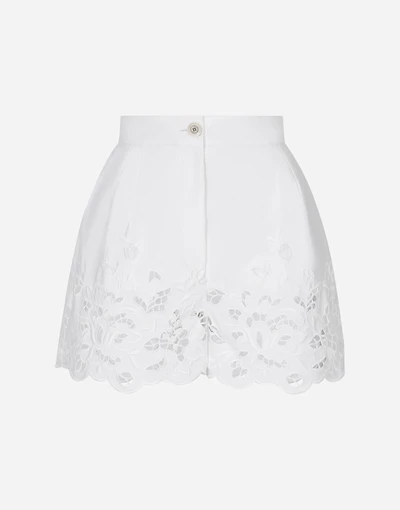 Cotton shorts with cut-out detailing