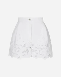 Cotton shorts with cut-out detailing