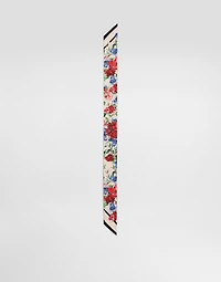 Floral-print twill headscarf (6x100