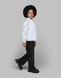 Striped poplin shirt with embroidered Dolce&Gabbana logo