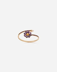 Spring Bracelet 18-carat yellow gold, amethysts, and citrine