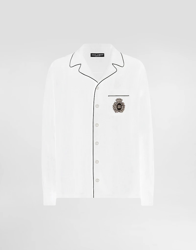 Linen vanity shirt with heraldic emblem