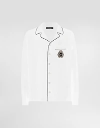 Linen vanity shirt with heraldic emblem