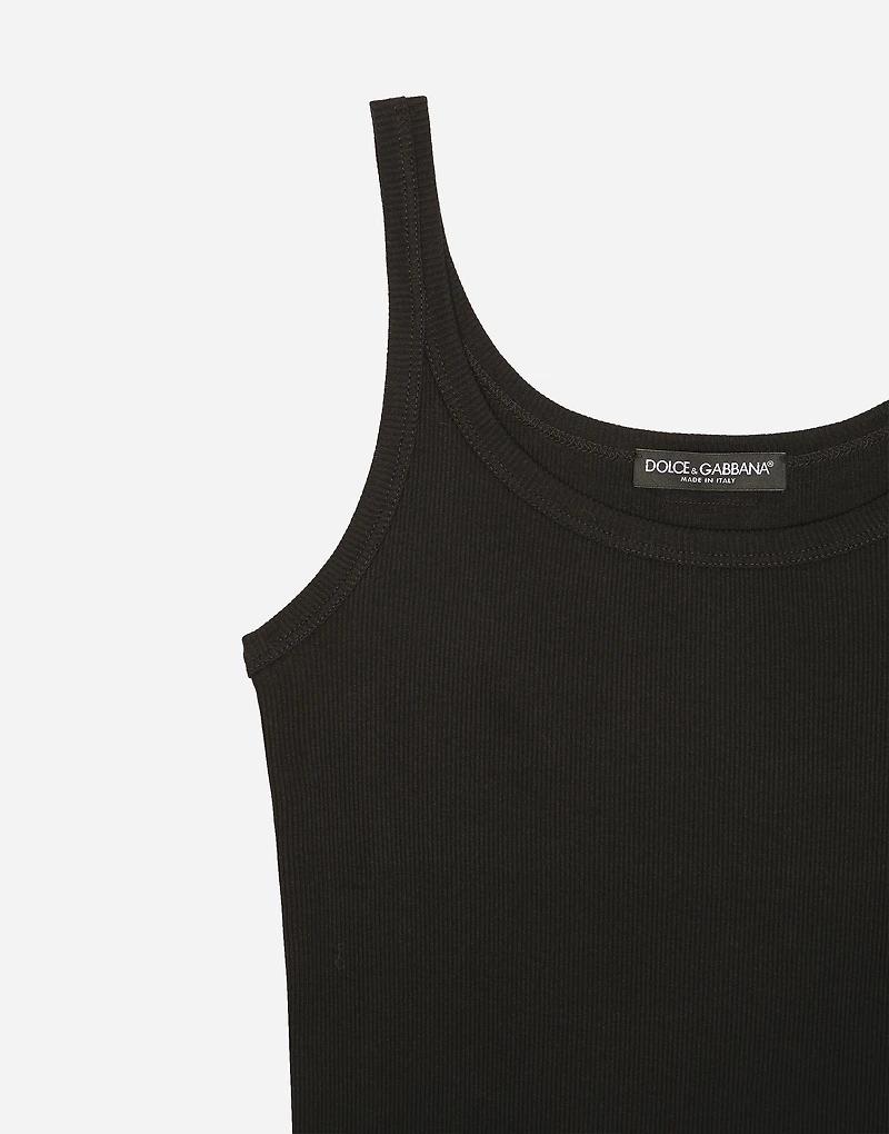 Fine-rib tank top