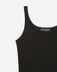 Fine-rib tank top