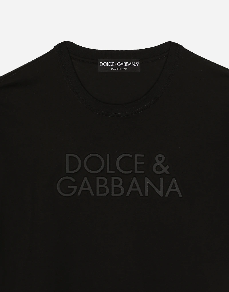 Cotton T-shirt with logo embroidery