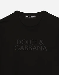 Cotton T-shirt with logo embroidery