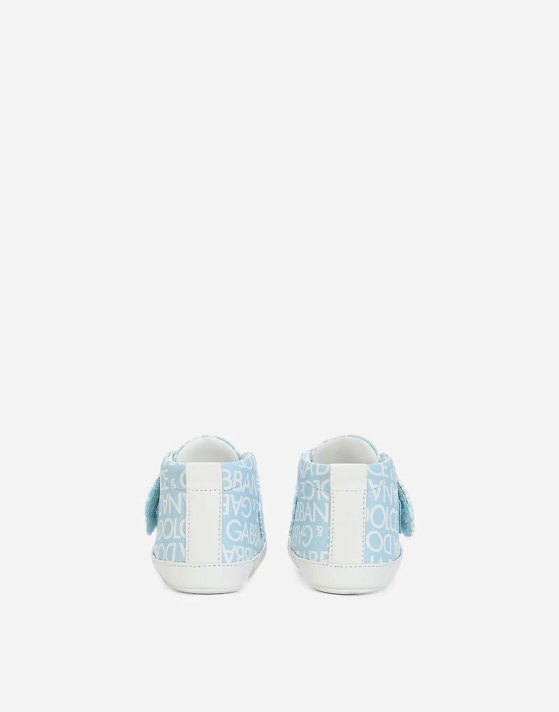 Printed nappa leather mid-top sneakers