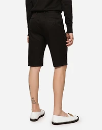 Stretch cotton shorts with DG embroidery