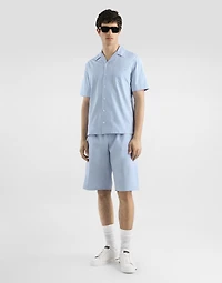 Cotton bermuda shorts with DG crossed embroidery