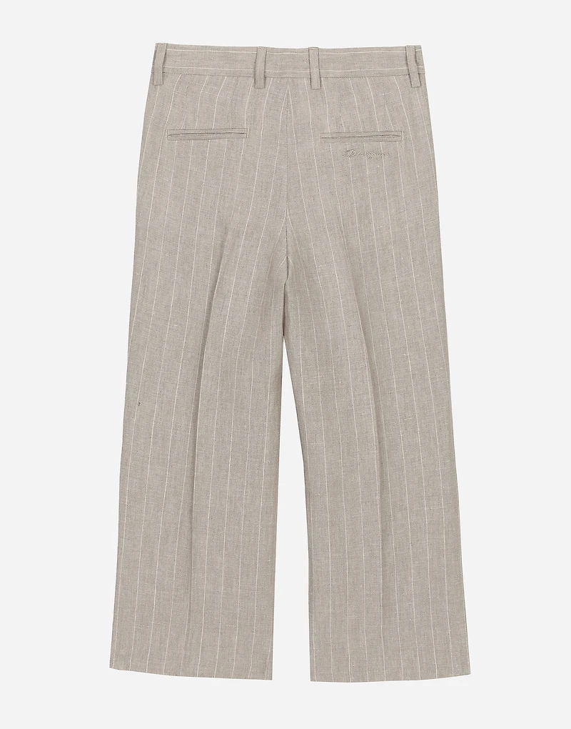 Classic pinstripe linen pants