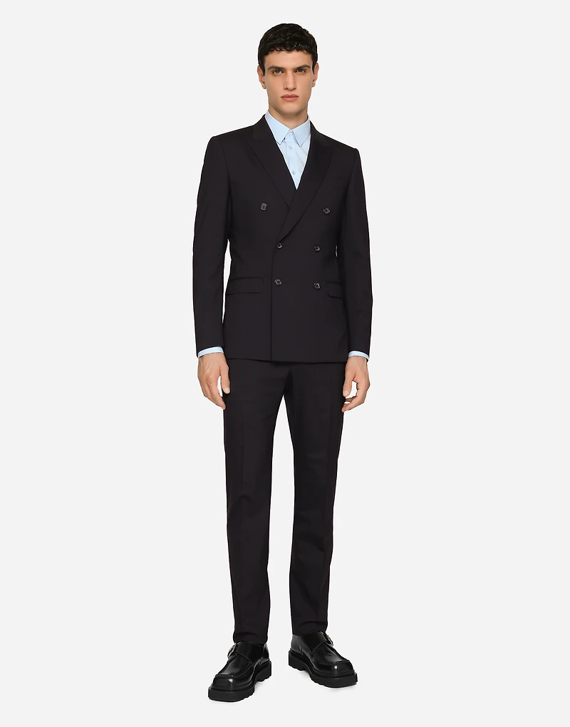 Double-breasted stretch wool Martini-fit suit