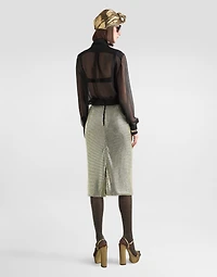 Silk chiffon shirt with pussy-bow