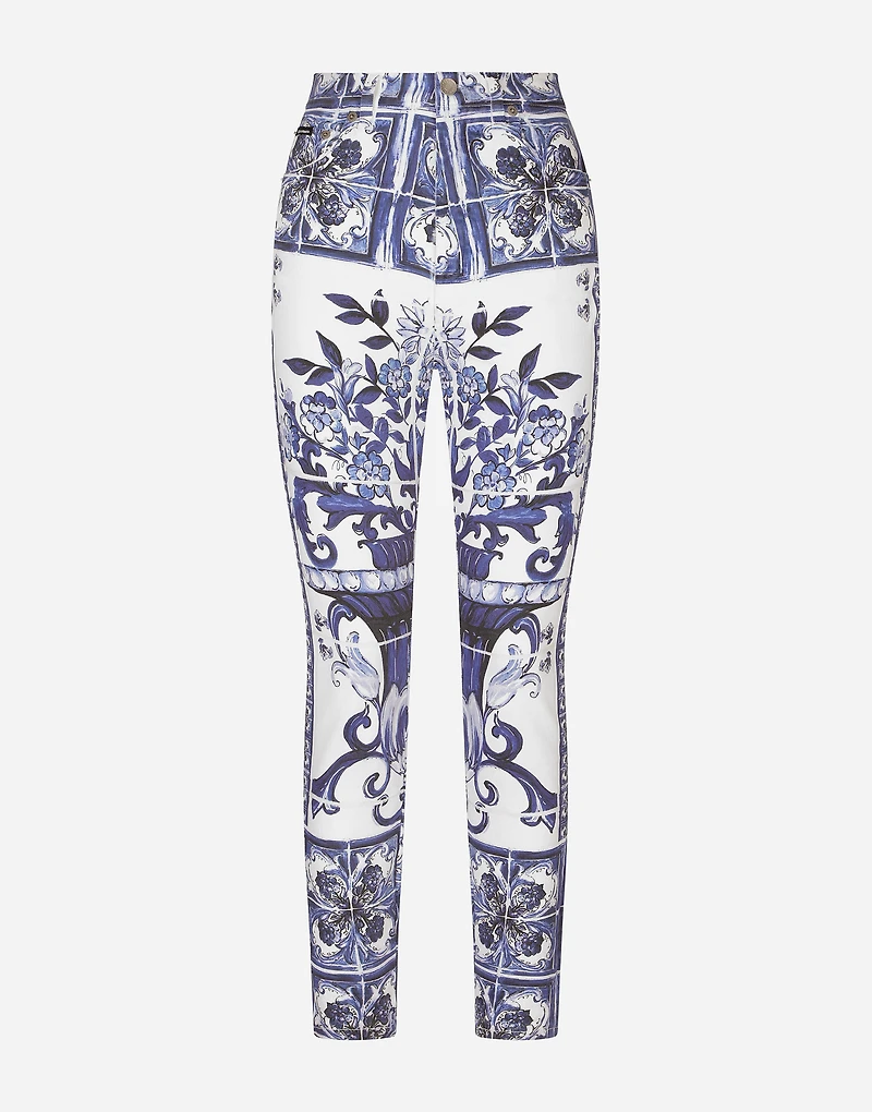 Majolica-print Grace jeans