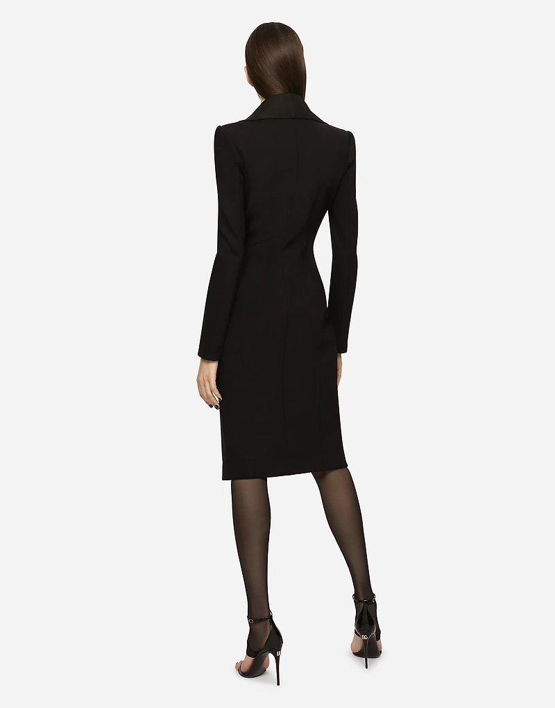 Technical jersey midi coat dress