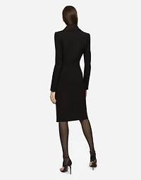 Technical jersey midi coat dress