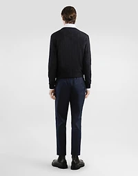 Stretch cotton gabardine jogging trousers