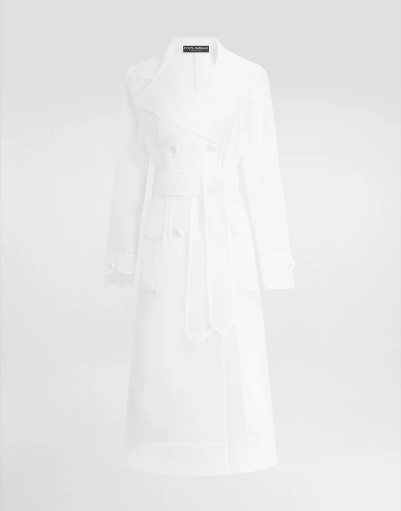 Technical organza trench coat