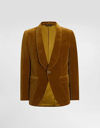 Velvet single-breasted jacket