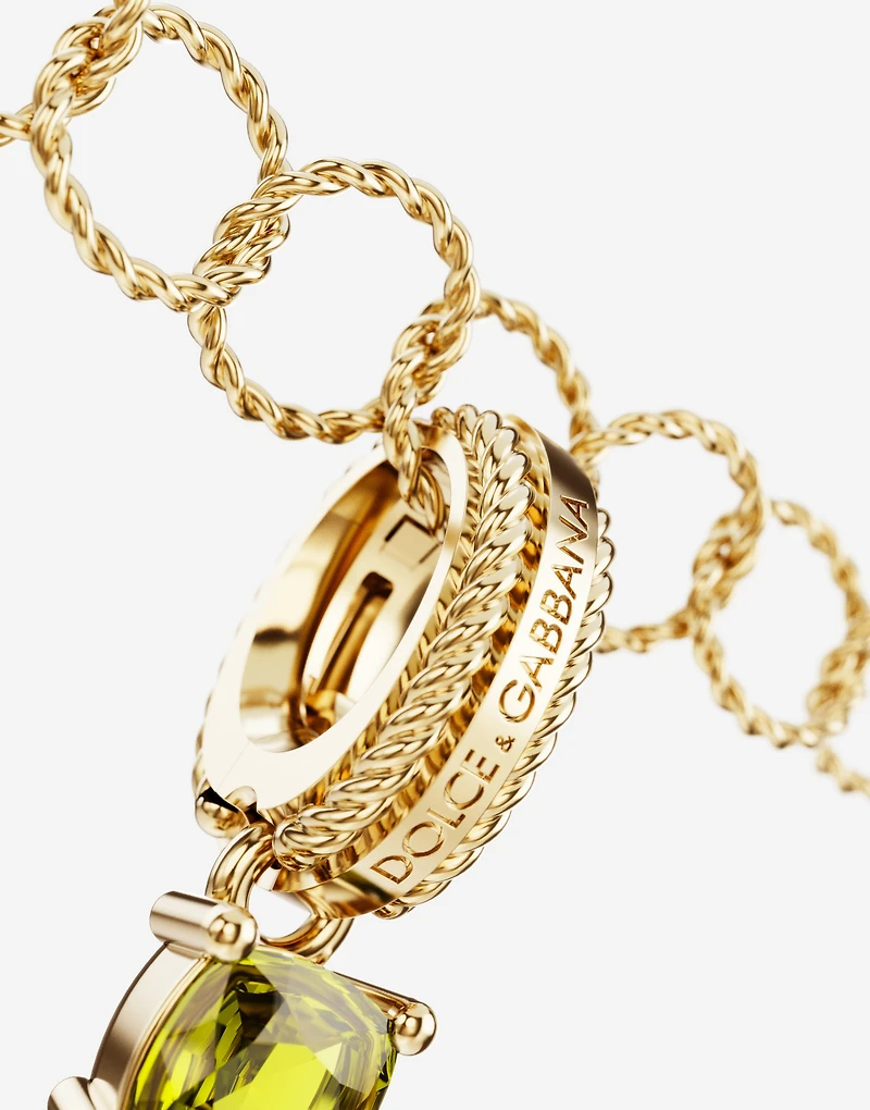 Charm I Lettering 18-carat yellow gold and multicolored gems